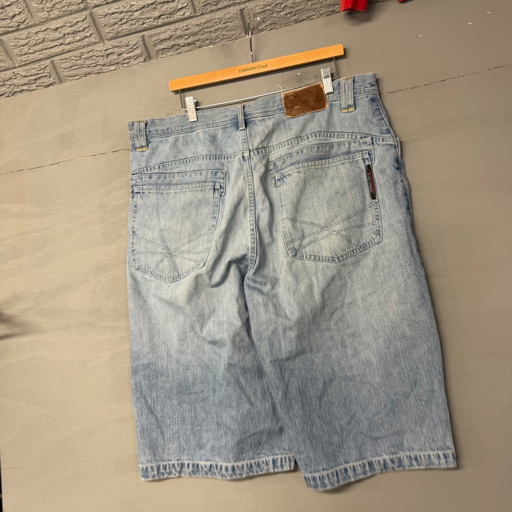 Southpole Mens Baggy Denim Shorts Light‎ Wash Blue Y2K Skater Jorts Size 40